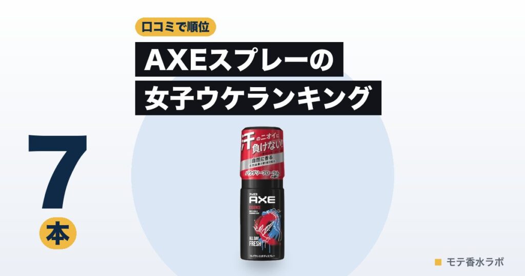 AXEスプレーの女子ウケランキング｜7本を売れ行きと口コミの数字で並べたのアイキャッチ画像